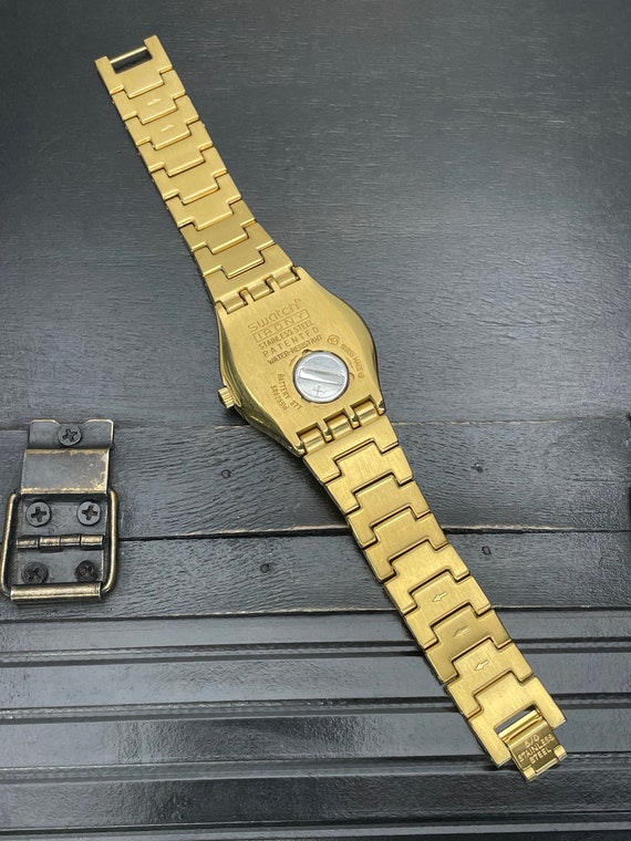 Vintage Swatch Irony Swiss  Wrist watch Rare Gold… - image 8