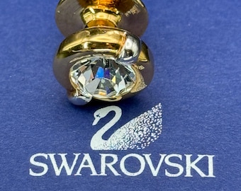 スワロフスキーのサイン入りペガサスピンブローチ ゴールドメッキ