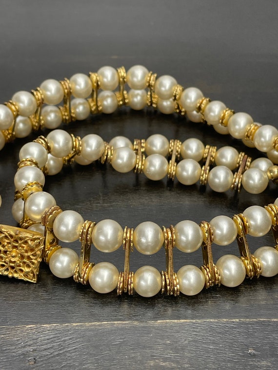 Vintage Pearl necklace Women Creamy pearls Double… - image 5