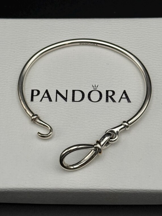 Sterling silver Pandora bangle Solid silver brace… - image 5