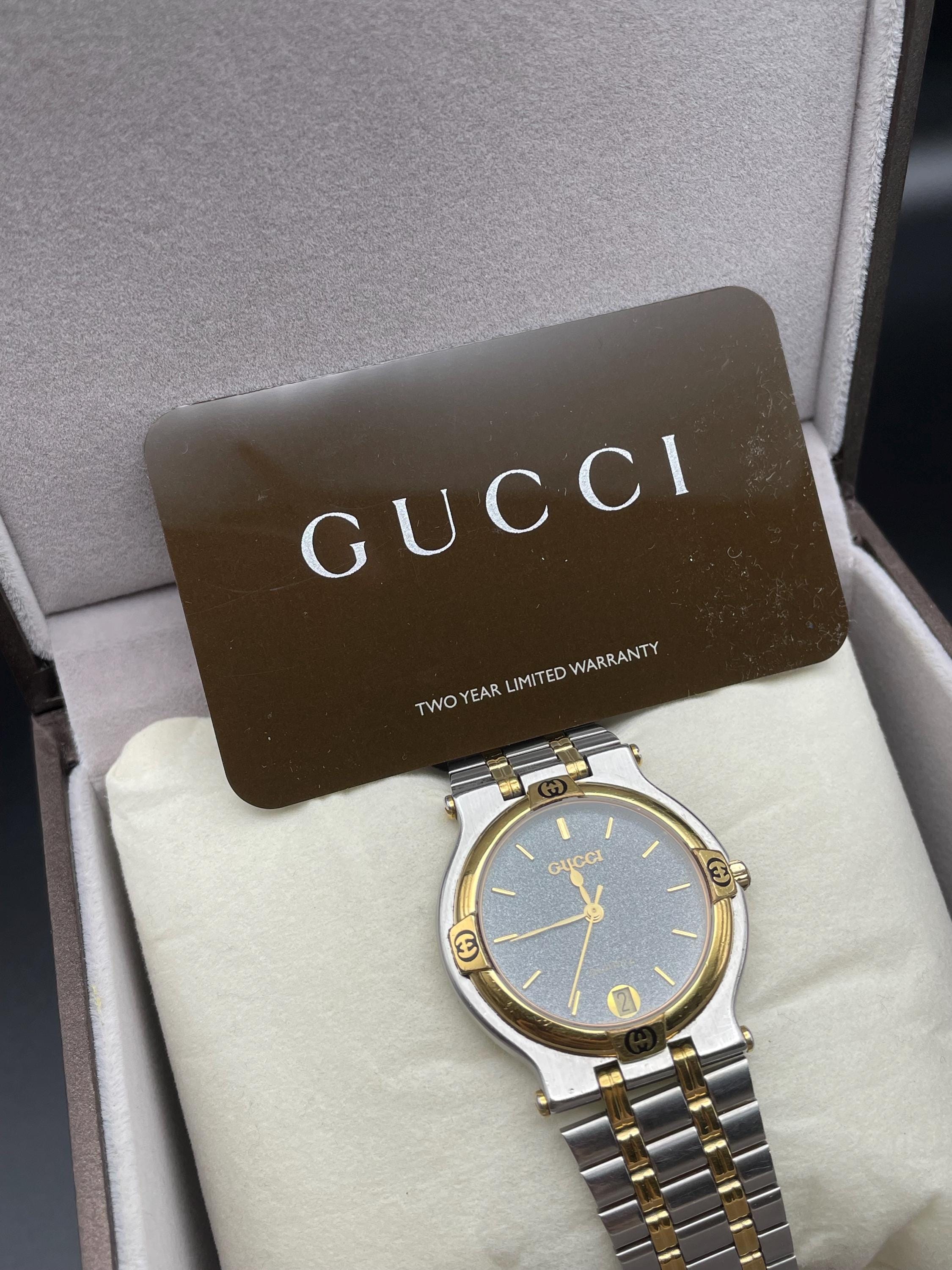 Vintage Gucci Men's Watch, Gold Plated Stainless Steel, Boxed