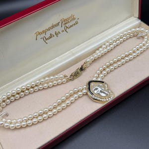 Vintage Pompadour Pearl choker For women Wedding necklace Bib choker Pendant Gift for women Gift for her Wedding Birthday Anniversary