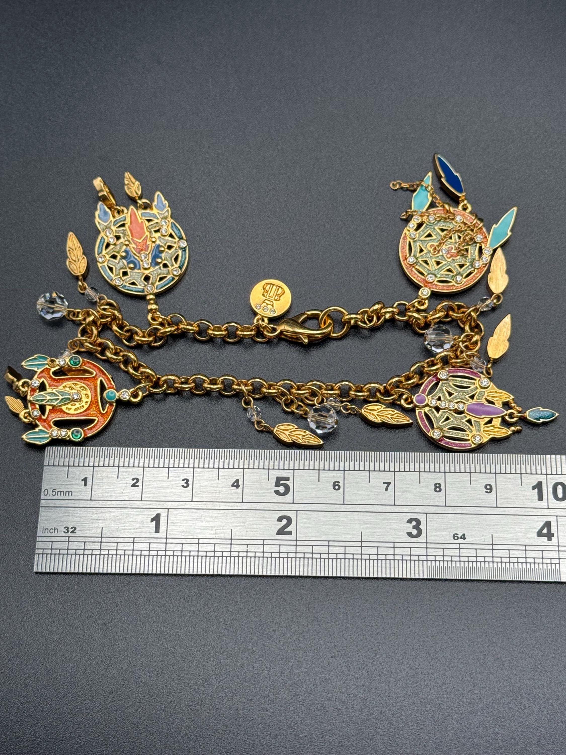 Vintage Brooks & Bentley London Dreamcatcher Charm Chain Bracelet