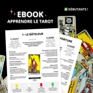 印刷可能なシート: タロット、キーワード、リーディング、透視、ガイダンスを学ぶためのフランス語の電子書籍 - 初心者がダウンロードするのに最適です!