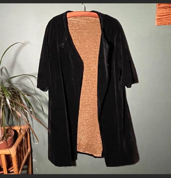 Velvet Trim Abstract Jacquard Robe Jacket - Ready-to-Wear 1AC469