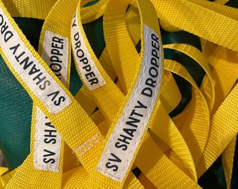 Custom sail ties with your boat’s name! (set of 6)