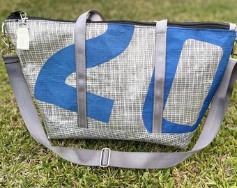 recycled sail weekender bag