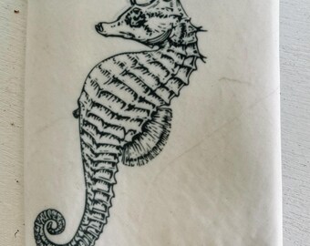 Repurposed SAILCLOTH WALLET: Seahorse print