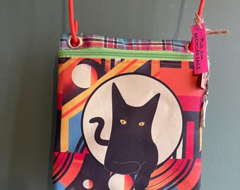 Black cat recycled sail bag
