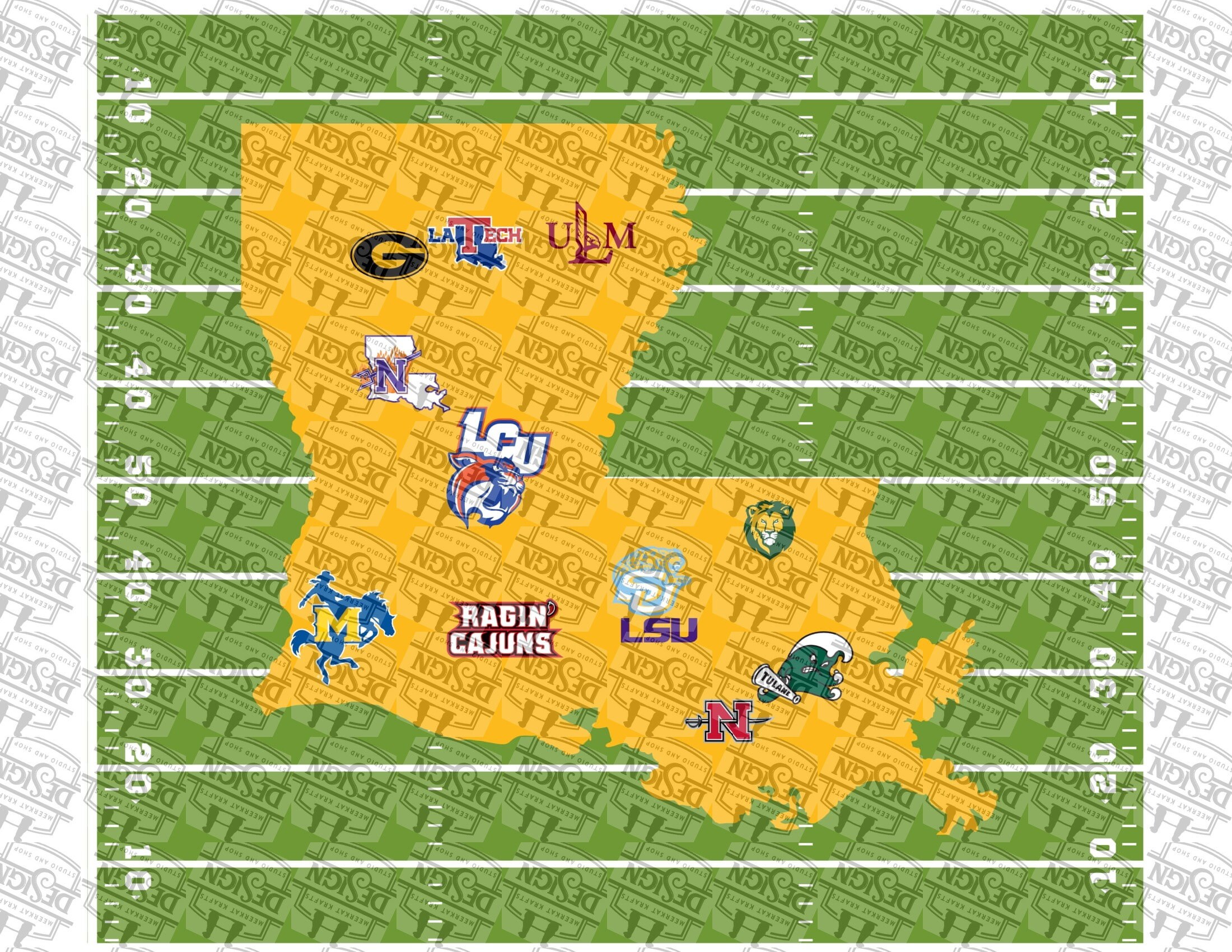 Louisiana College Football Team SVG File For Immediate Etsy
