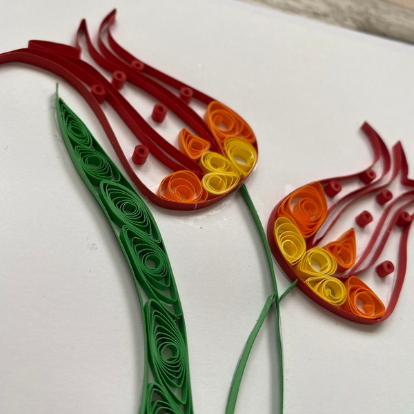 Turkish Tulip Quilling Pattern Outline, Embroidery Outline Digital Download