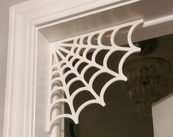 Spider Web Door frame Decoration. Optional Spider add on available.  Spooky Halloween Home Decor