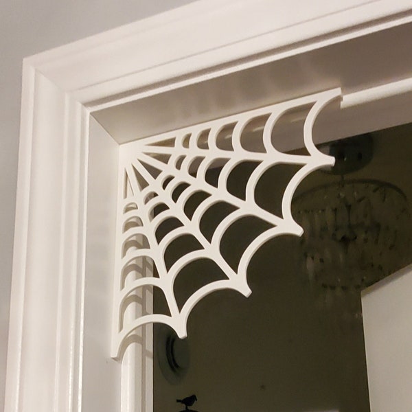 Spider Web Door frame Decoration. Optional Spider add on available.  Spooky Halloween Home Decor