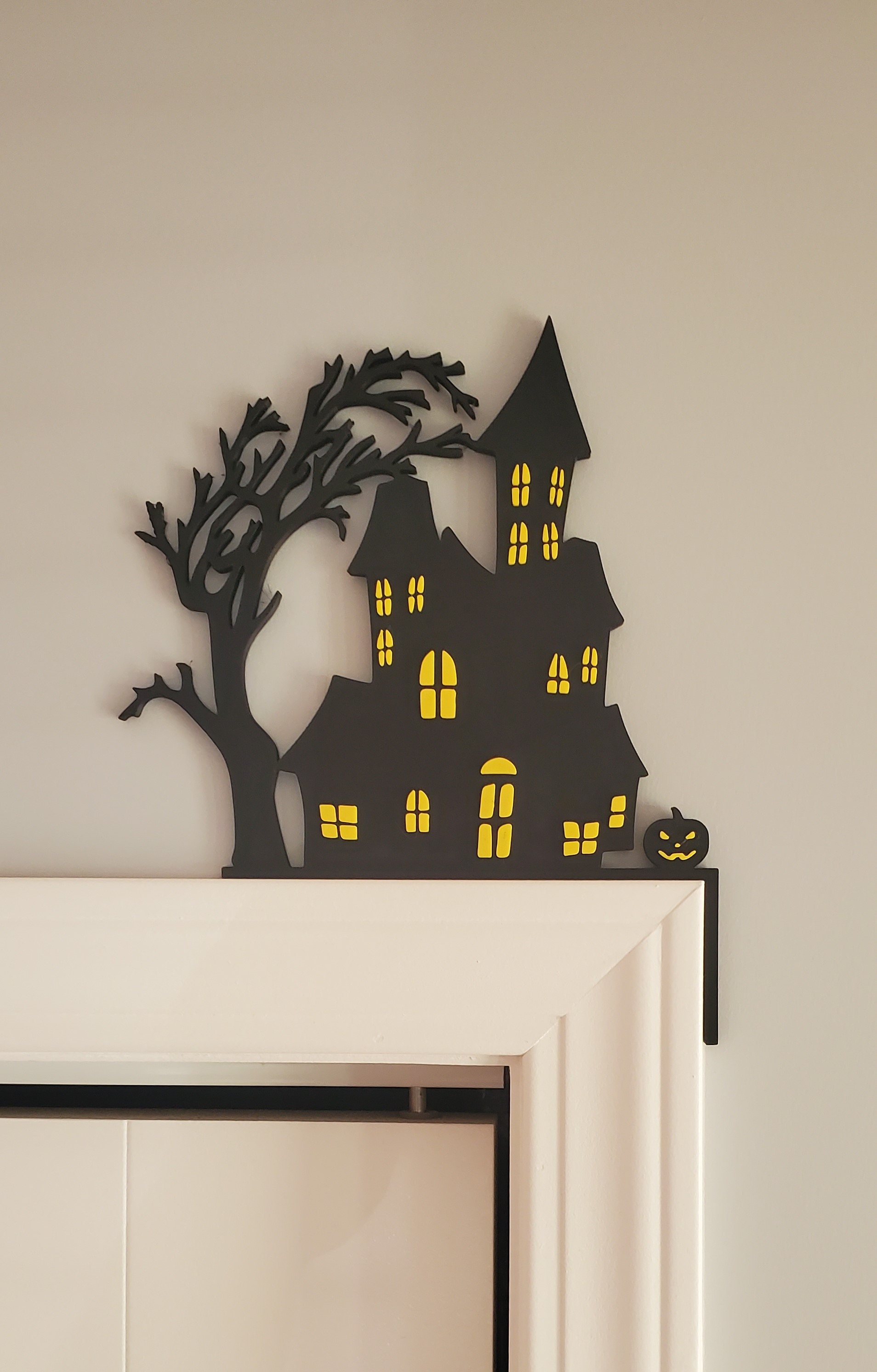 Spooky Haunted House Door Frame Decoration.  Halloween Home Decor