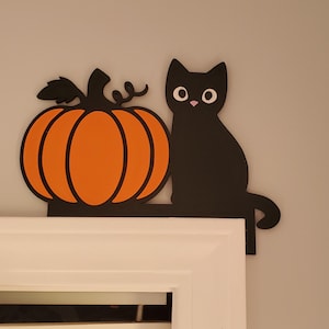Metal Adorable Cat Door Topper, Cat Door Frame Corner Decor, Kitty