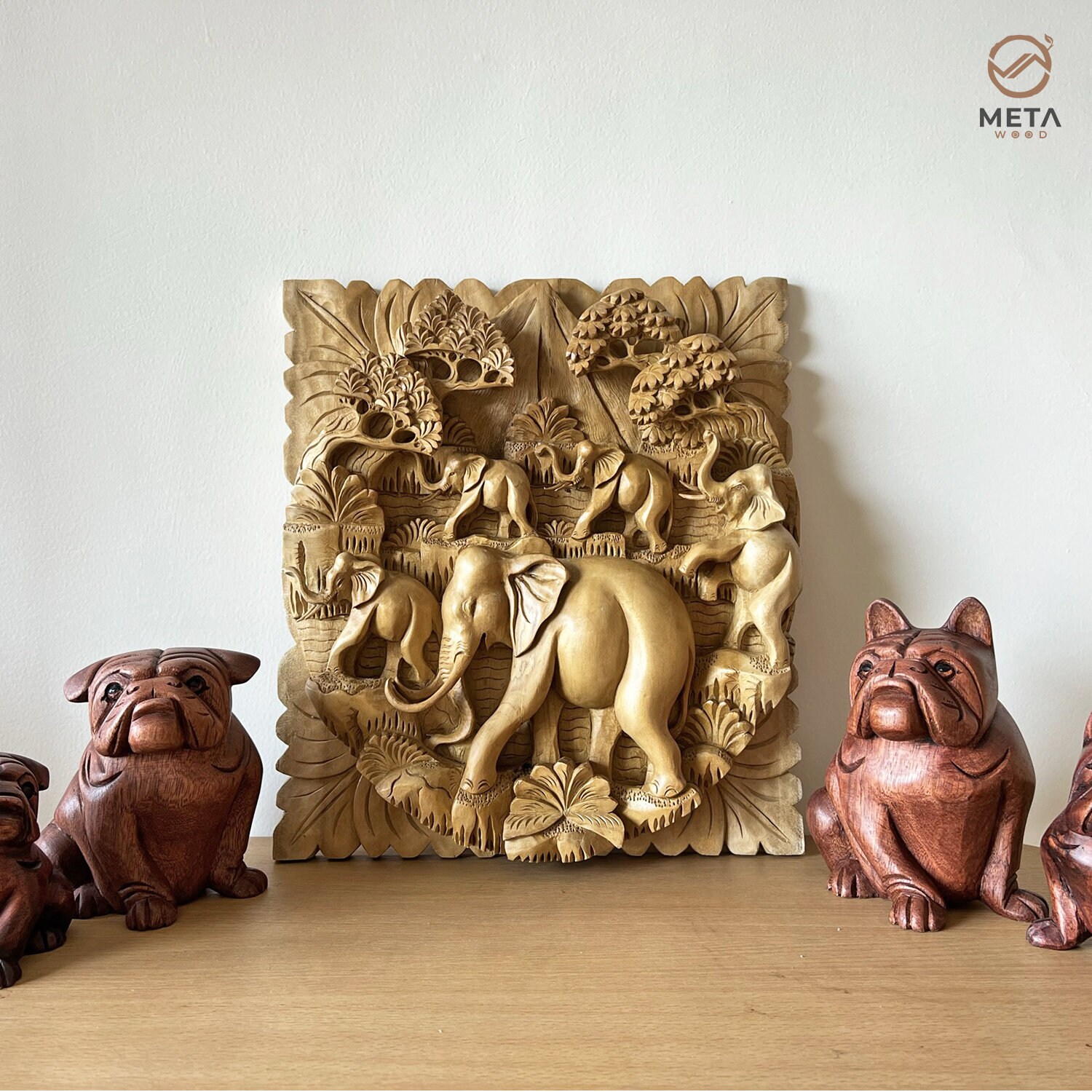 Large Handmade Relief Carving Tropical Home Decor