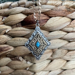 western silver and gold necklace, metal stamp western charm necklace, gold chain necklace with metal pendent, metal western pendent necklace