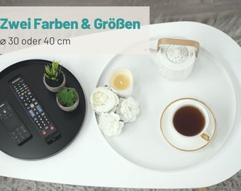 Plateau Déco D&D Living Ø 40 Cm - Métal Blanc Mat | Sous-Verre, Support Bougies Ou Décoration