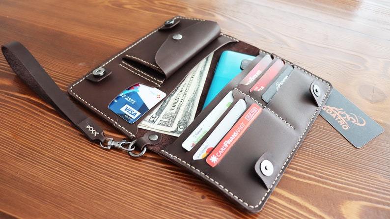 Leather clutch pattern, DIY wallet template, PDF pattern image 6