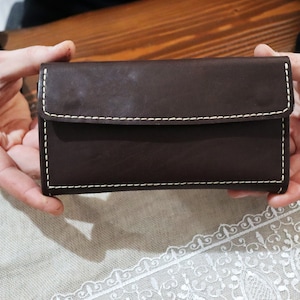 Patrón clutch de cuero, billetera larga multibolsillos, plantilla de billetera DIY, patrón PDF, patrón cuero