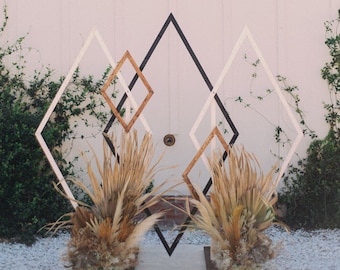 DIY Geometric Wedding Arch Plans – Rustic Boho Decor (PDF Download)