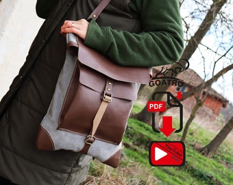Leder Laptop Messenger Bag Schnittmuster - DIY PDF Download