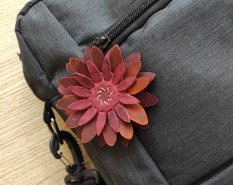 Leather flower PDF PATTERN SVG - lapel pin, bag and key chain ornament. Leather Pattern Bag Handbag Flower Accessory Digital Download -
