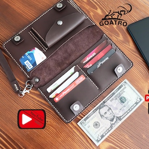 Patrón clutch de cuero, plantilla de billetera DIY, patrón PDF