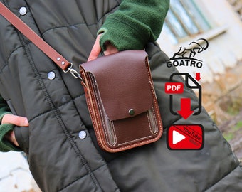 Patrón PDF de bolso bandolera, cartera 2 en 1 y bolso para smartphone (descarga digital)
