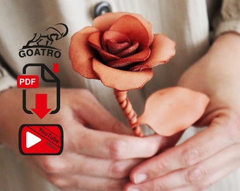 Leather rose pattern - Make your loved ones happy - Hand gifts - Flower pattern - Pdf patterns- Keychain - Bag ornament
