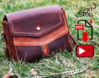 Leather Bag Sewing Pattern, Ladies Bag Template (PDF)