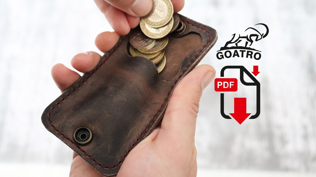 Leather Mini Coin Purse Pattern, DIY Wallet Template (PDF) - Etsy