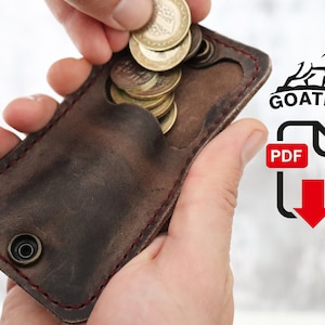 Mini-Geldbörsen-Muster, PDF-Vorlage für Leder-Geldbörsen - Leder-Geldbörse, Mini-Geldbörse,