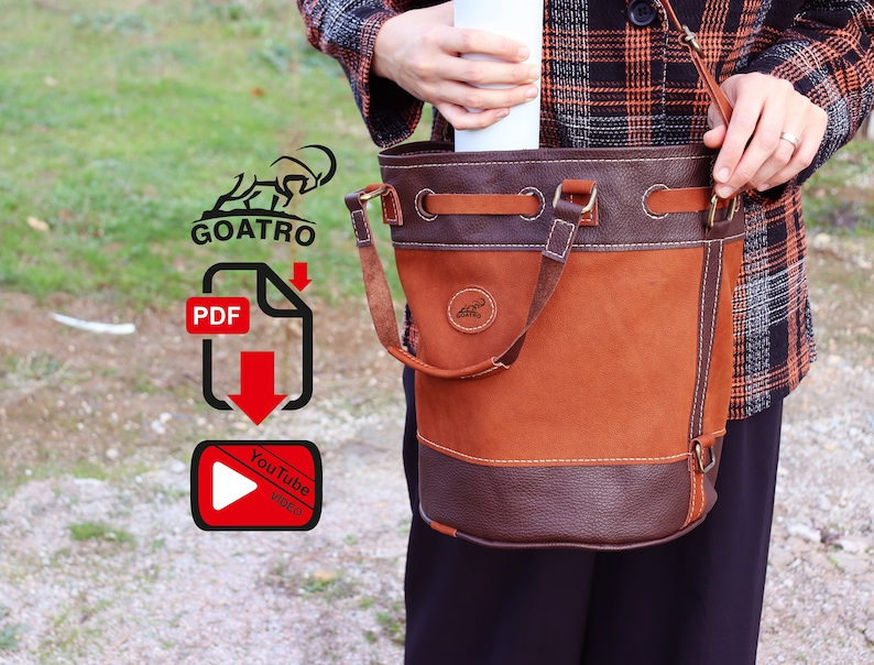 Leather Bucket Bag Sewing Pattern, Women's DIY Handbag (PDF Pattern) - Etsy
