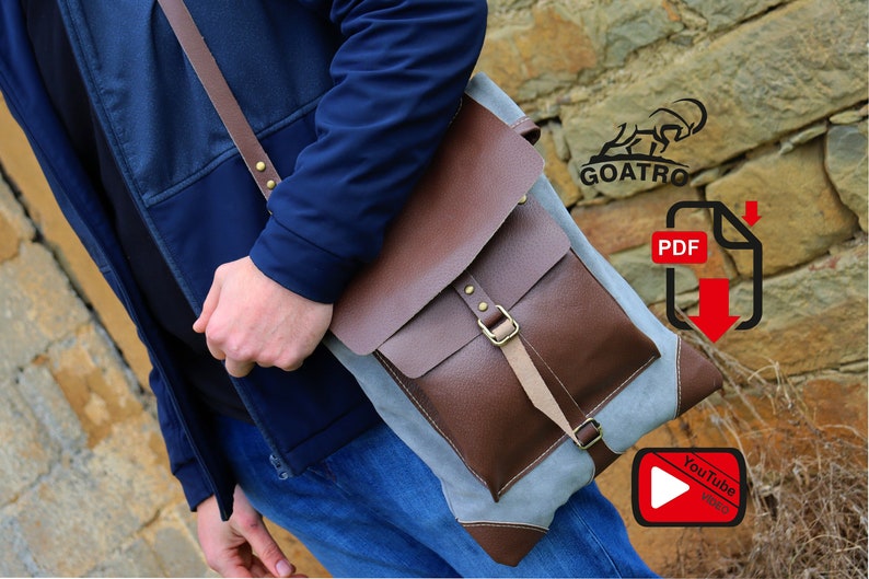 Laptop Bag Model Messenger Bag Leather DIY Pdf Download Etsy