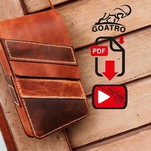 Modèle de sac de téléphone en cuir, sac PDF, modèle de sac de téléphone en cuir, sac unisexe en cuir, patrons et modèles en cuir