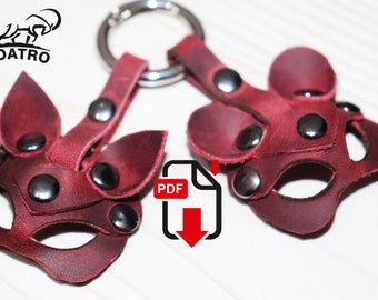 Leren Kitty Mask-sleutelhanger pdf-patroon