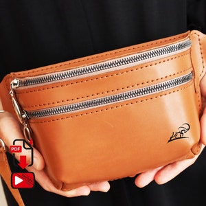 Muster für eine Gürteltasche – Muster für eine Ledertasche – Muster für eine Gürteltasche aus Leder – Muster für eine Gürteltasche – DIY aus Leder – Video-Tutorial