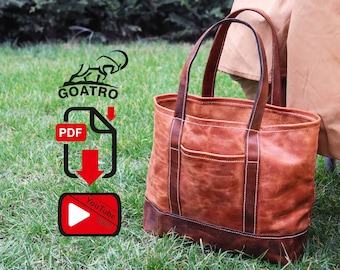 Leather Tote Bag Pattern – DIY Handbag Template (PDF Download)
