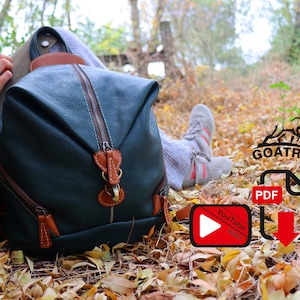 Leder Rucksack Vorlage -,Designertasche Modell-Leder Rucksack Modell- Ledertasche Modell - Leder Muster - Pattern pdf