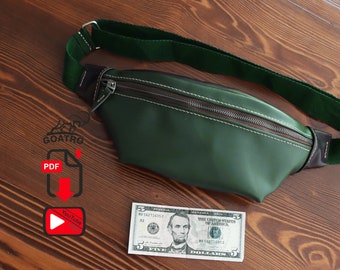 Leather waist bag pattern (PDF pattern)