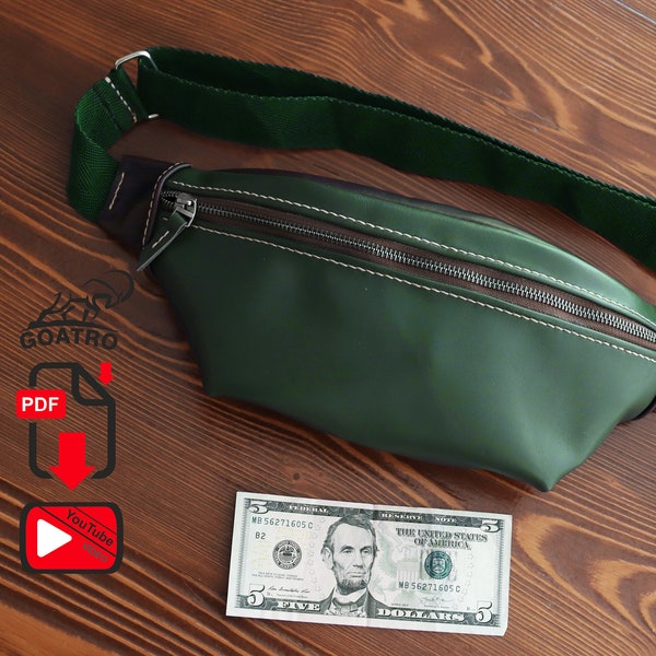 Leather waist bag pattern (PDF pattern)