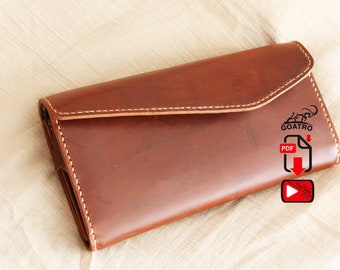 Long wallet model, Leather zipper wallet model, phone storage leather model, leather template, leather pdf, diy, do it yourself feel special