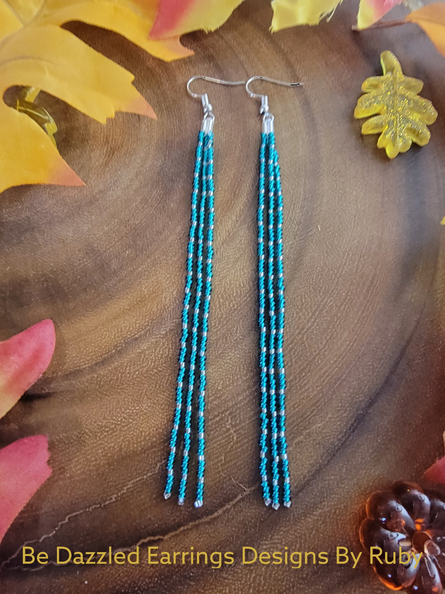 Native American Style Seed Bead Earrings HandMade with Native Colors and  Design | eBay