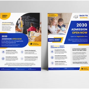 Modern School Education Admission Flyer Canva Template Bundle for Kids Learning with Professional Creative Design image 3