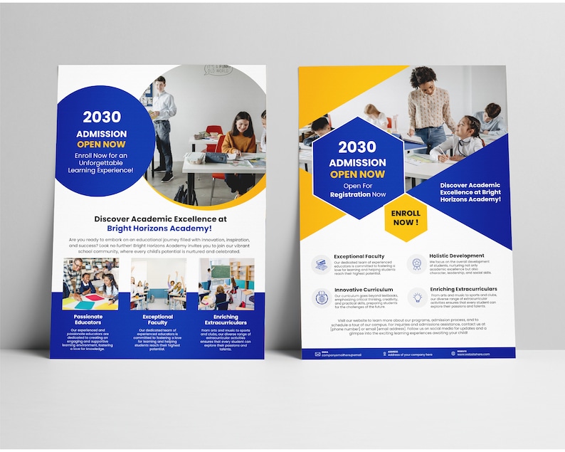 Modern School Education Admission Flyer Canva Template Bundle for Kids Learning with Professional Creative Design image 5