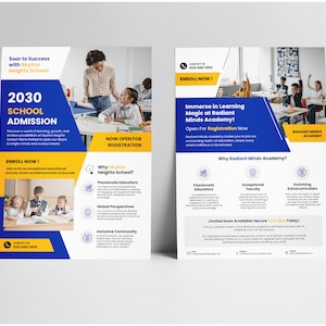 Modern School Education Admission Flyer Canva Template Bundle for Kids Learning with Professional Creative Design image 2