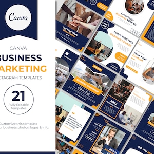 21 Bold & Modern Social Media Template on Canva | Story Background |Instagram Coach | Marketing Agency | Post and Story Template | Content