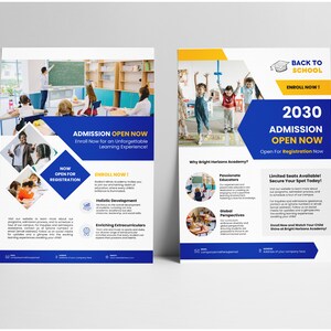 Modern School Education Admission Flyer Canva Template Bundle for Kids Learning with Professional Creative Design image 6