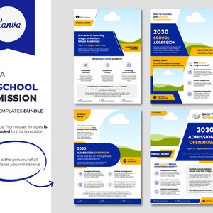 Modern School Education Admission Flyer Canva Template Bundle for Kids Learning with Professional Creative Design image 7